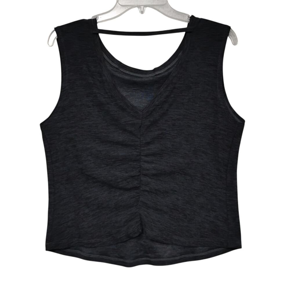 Kyodan Athletic Top Size Petite Small Heather Gray Sleeveless Gathered Back - Picture 5 of 8